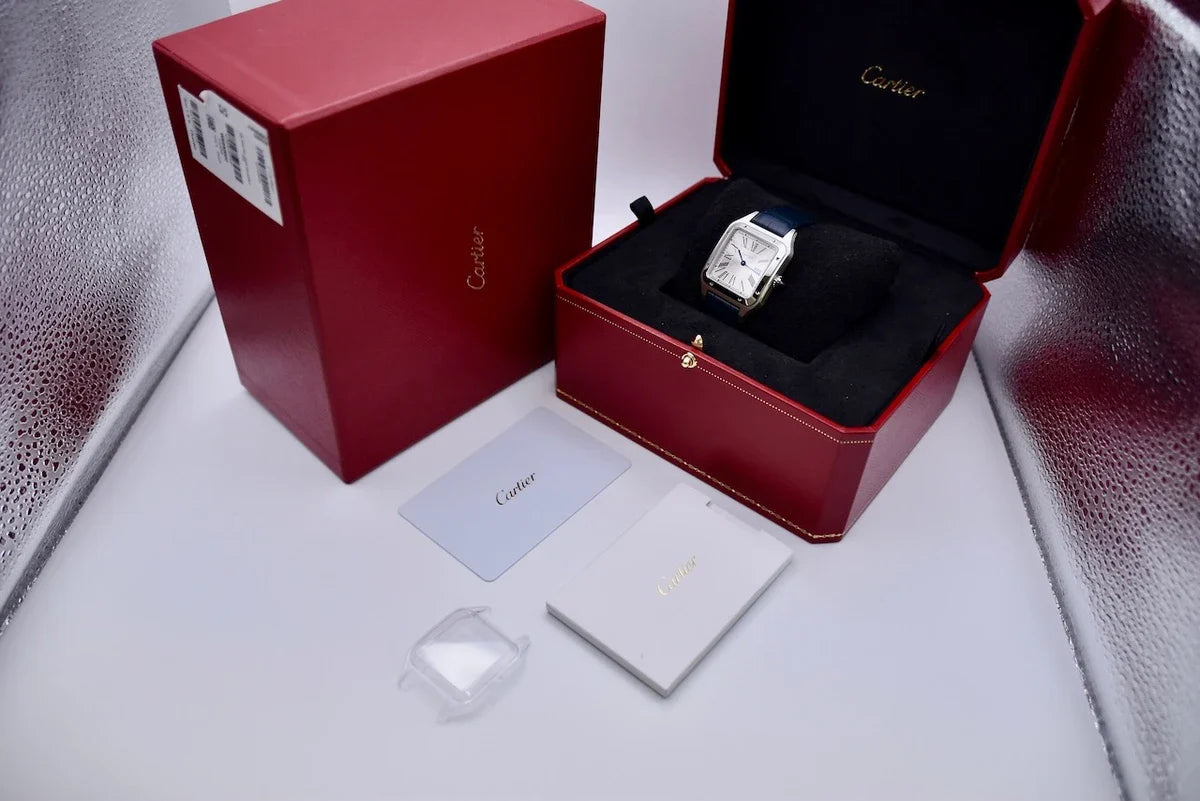 Montre Cartier Dumont Bracelet Cuir Bleu