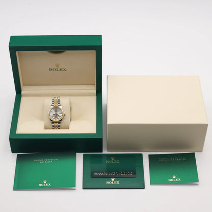 Datejust Two-tone fond argenté (chiffres en diamant) 36mm